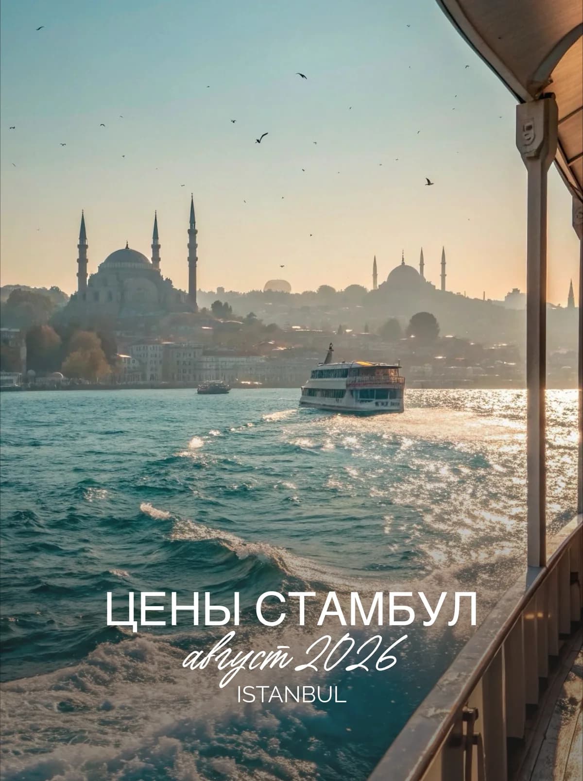 Панорама Стамбула: мечети, Босфор и крыши исторического центра