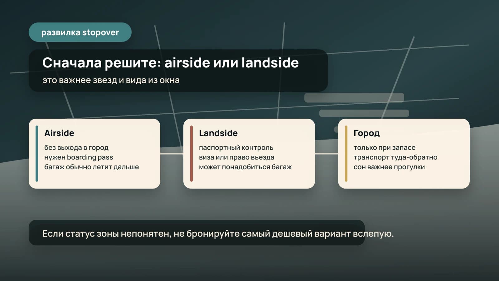 Развилка stopover: airside, landside или город при долгой пересадке