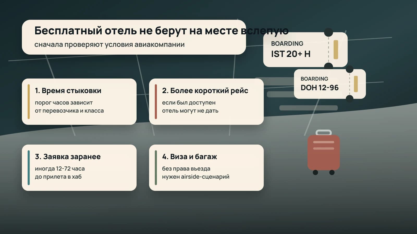 Как проверить право на бесплатный транзитный отель при длительной пересадке