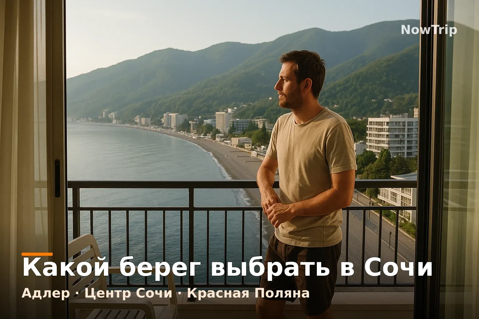 Большой Сочи: спокойный номер с балконом и видом на море и горы
